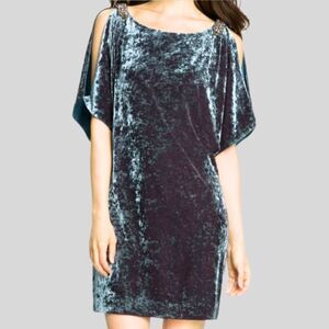 AIDAN MATTOX Women's Crushed Velvet Mini Bat Wing Shift Dress Size 6